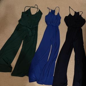 Jumpers Wide Leg Sleeveless - All 3! Black, Blue and Green